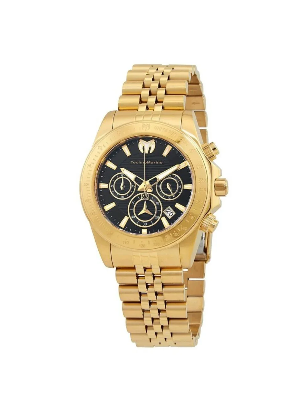 NWT Technomarine Manta Chronograph Quartz Black Dial Men's Watch